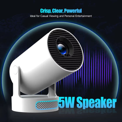 8K HY300 Pro + Projector Built in 5W Speaker 1280*720P Android 14 8000 Lumens Wifi6 BT5.4 Outdoor Portable Projector